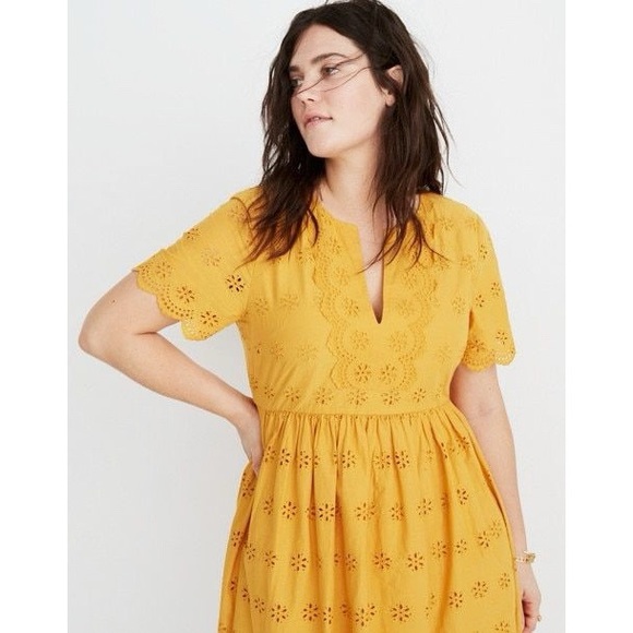 Never worn Madewell Scalloped Eyelet Midi Dress - Picture 4 of 6